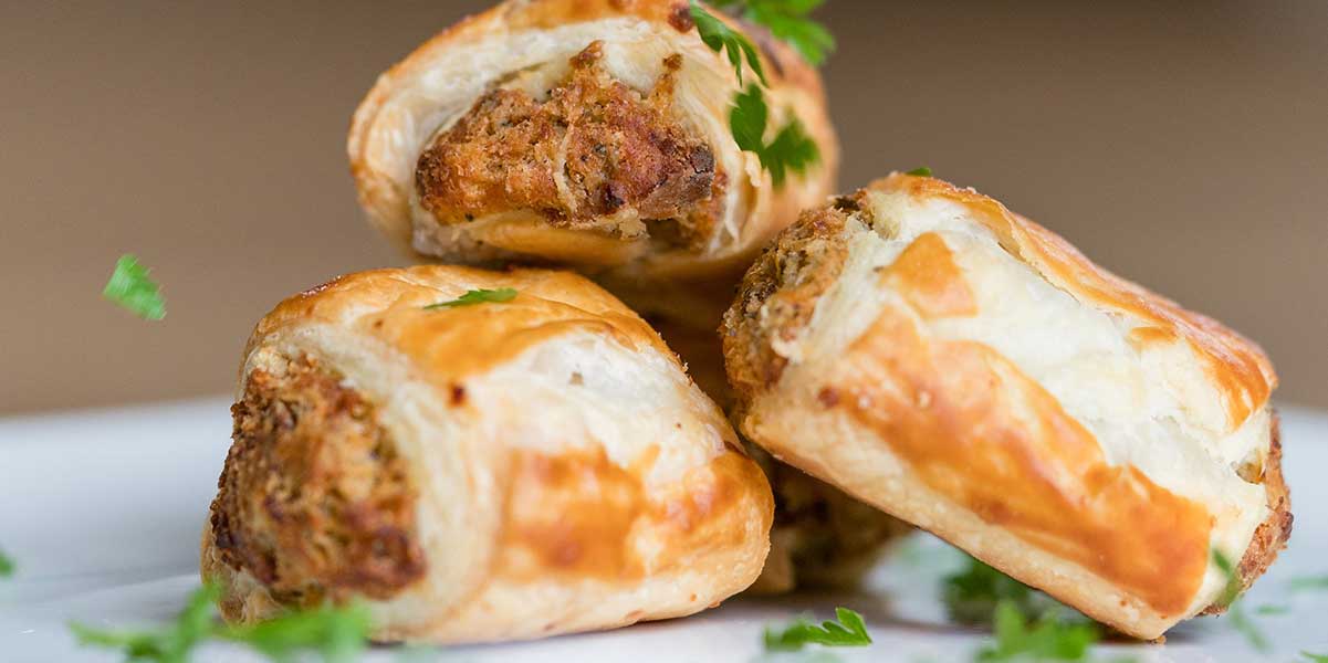 Fresh home cooked sausage rolls